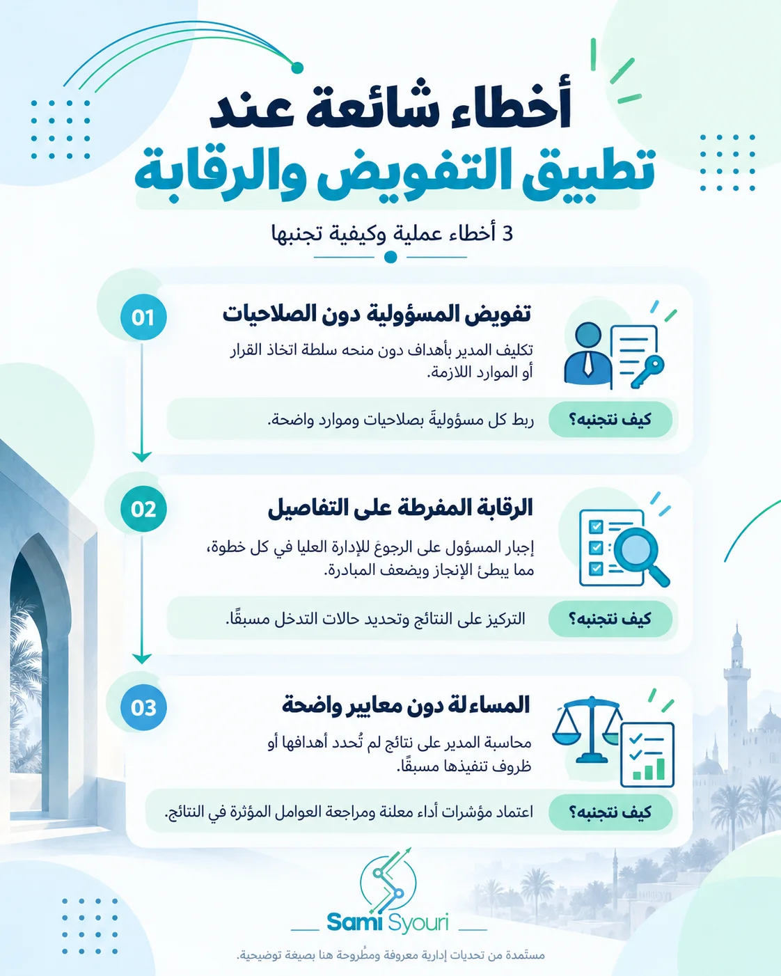 أخطاء شائعة عند تطبيق مبدأ التفويض والرقابة